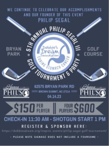 Philip Segal Golf Tournament and Fundraiser Flyer