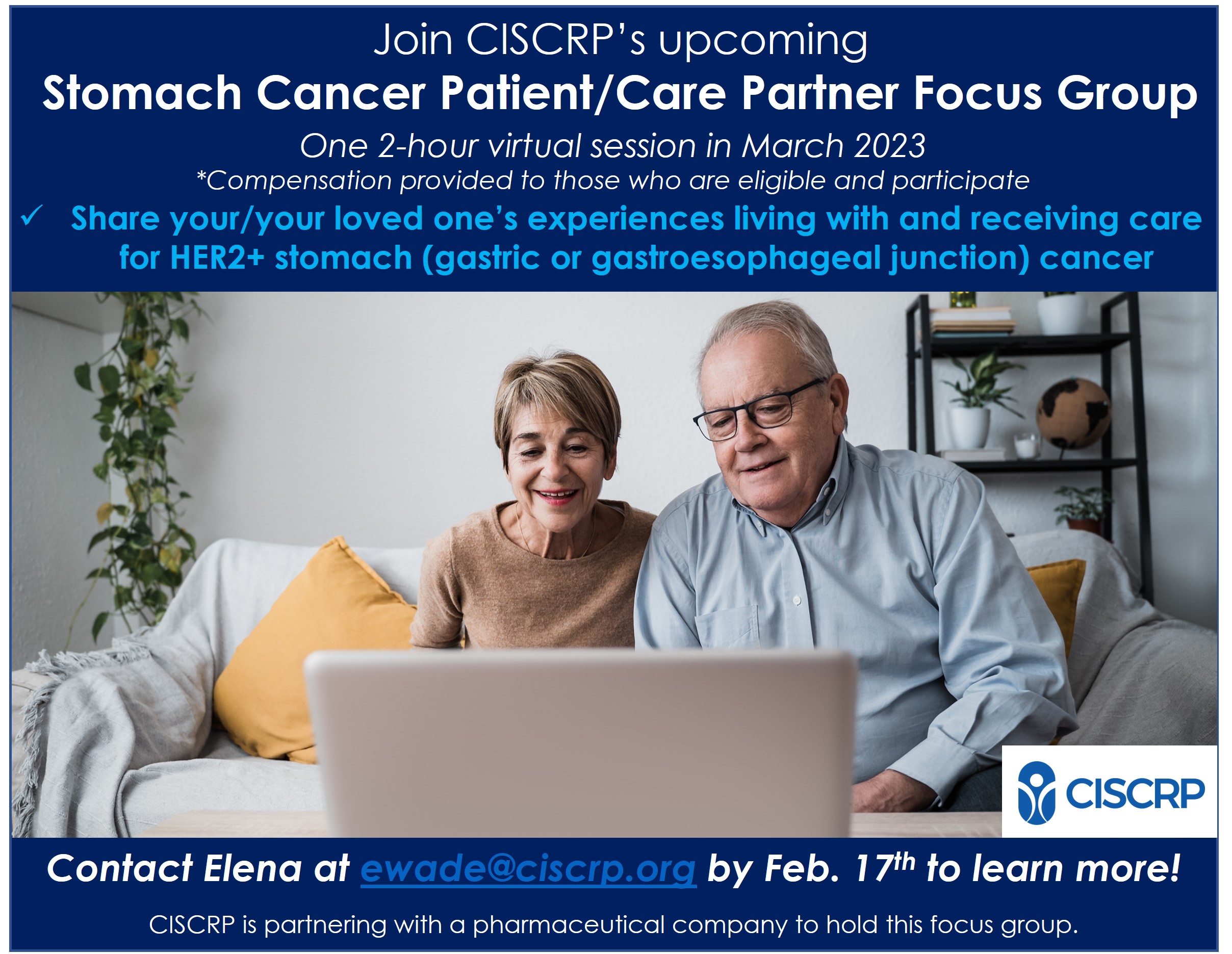Gastric Cancer Focus Group Outreach Banner