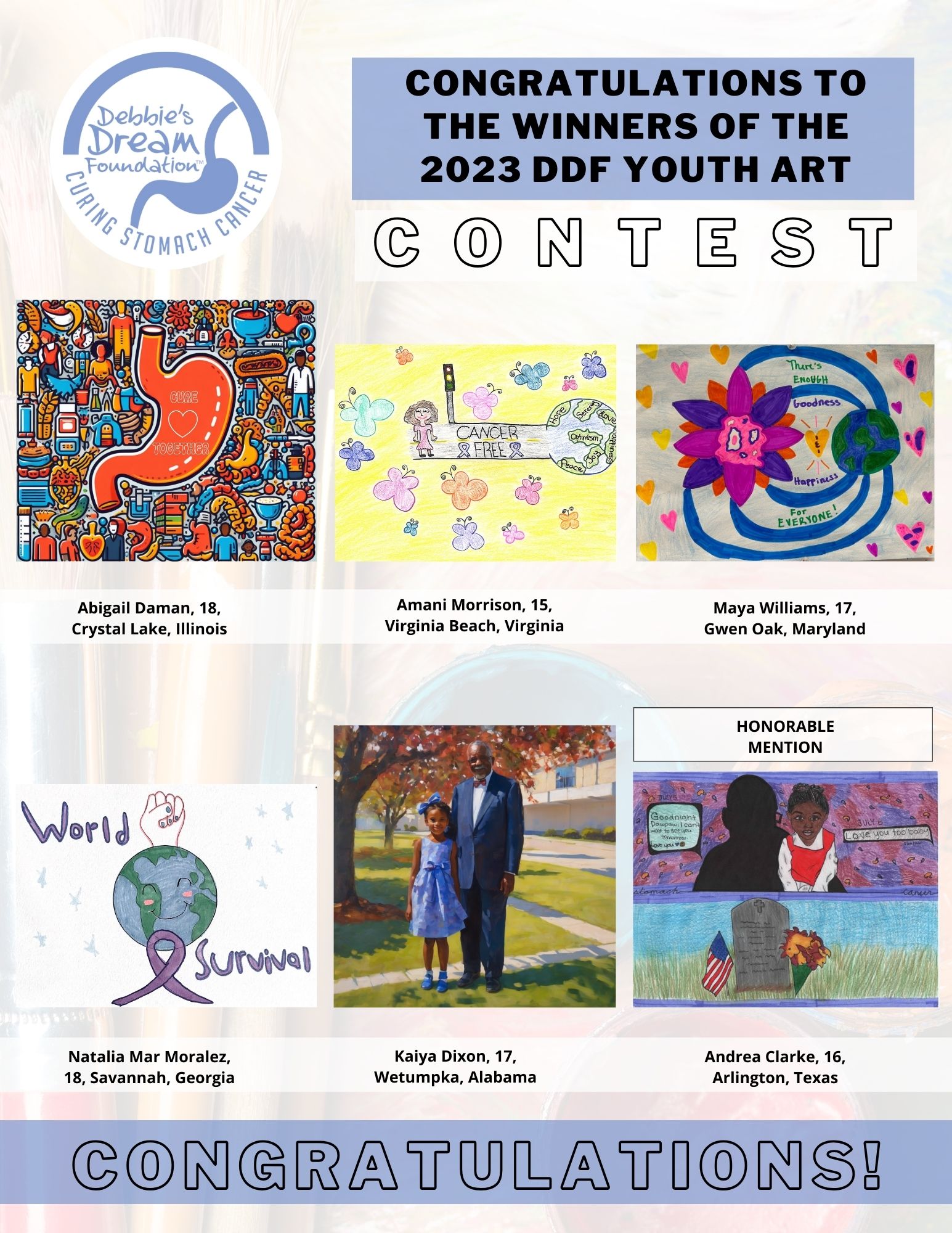 2023 Youth Art Contest Winners Flyer - 2